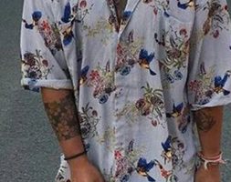 Ericdress Floral Casual Print Single-Breasted Men’s Shirt