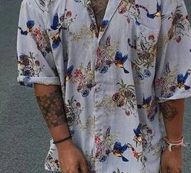 Ericdress Floral Casual Print Single-Breasted Men’s Shirt