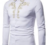 Ericdress Floral Embroidery Casual Single-Breasted Men’s Shirt