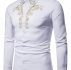 Ericdress Floral Embroidery Casual Single-Breasted Men’s Shirt