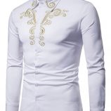 Ericdress Floral Embroidery Casual Single-Breasted Men’s Shirt