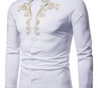 Ericdress Floral Embroidery Casual Single-Breasted Men’s Shirt