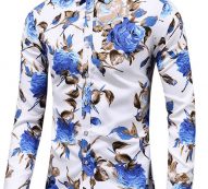 Ericdress Floral Lapel Print Fall Single-Breasted Men’s Shirt