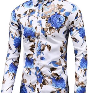 Ericdress Floral Lapel Print Fall Single-Breasted Men's Shirt