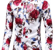 Ericdress Floral Lapel Print Fall Single-Breasted Men’s Shirt