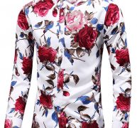 Ericdress Floral Lapel Print Fall Single-Breasted Men’s Shirt