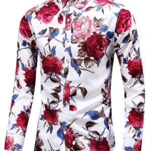 Ericdress Floral Lapel Print Fall Single-Breasted Men's Shirt