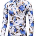 Ericdress Floral Lapel Print Fall Single-Breasted Men’s Shirt