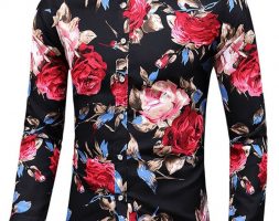 Ericdress Floral Lapel Print Fall Single-Breasted Men’s Shirt