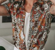 Ericdress Floral Lapel Single-Breasted Men’s Shirt