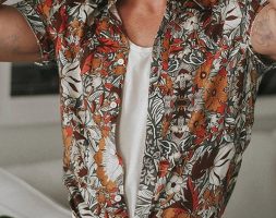 Ericdress Floral Lapel Single-Breasted Men’s Shirt