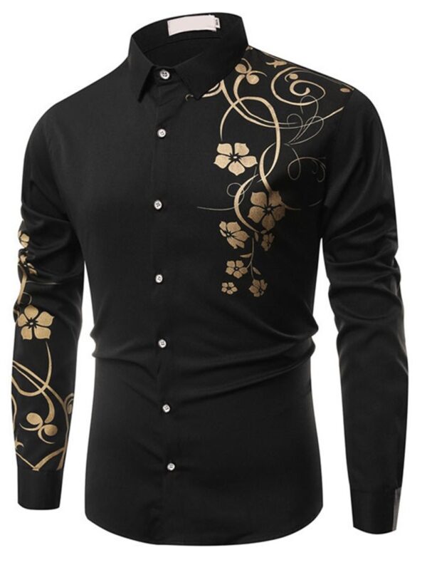 Ericdress Floral Print Casual Slim Single-Breasted Men's Shirt