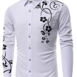 Ericdress Floral Print Casual Slim Single-Breasted Men's Shirt