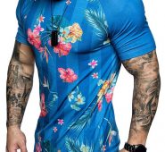 Ericdress Floral Print Round Neck Slim Mens T-shirt