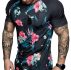 Ericdress Floral Print Round Neck Slim Mens T-shirt