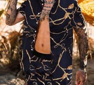 Ericdress Geometric European Print Loose Men’s Shirt