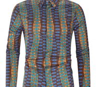 Ericdress Geometric Lapel Print Single-Breasted Men’s Shirt