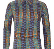 Ericdress Geometric Lapel Print Single-Breasted Men’s Shirt