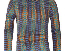 Ericdress Geometric Lapel Print Single-Breasted Men’s Shirt
