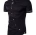 Ericdress Iregular Plain Printed Short Sleeve Stand Collar Men’s Shirt