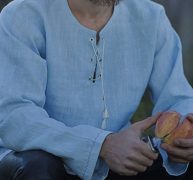 Ericdress Lace-Up Plain Straight Spring Men’s Shirt