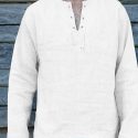 Ericdress Lace-Up Plain Straight Spring Men’s Shirt