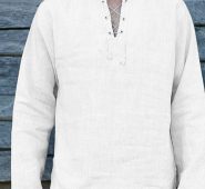 Ericdress Lace-Up Plain Straight Spring Men’s Shirt