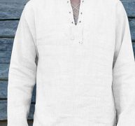 Ericdress Lace-Up Plain Straight Spring Men’s Shirt