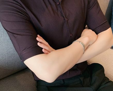 Ericdress Lapel Button Plain Slim Single-Breasted Men’s Shirt