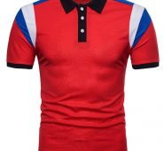 Ericdress Lapel Button Pullover Loose Short Sleeve Mens Tee Shirt