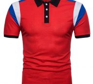 Ericdress Lapel Button Pullover Loose Short Sleeve Mens Tee Shirt