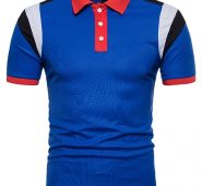 Ericdress Lapel Button Pullover Loose Short Sleeve Mens Tee Shirt