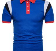 Ericdress Lapel Button Pullover Loose Short Sleeve Mens Tee Shirt