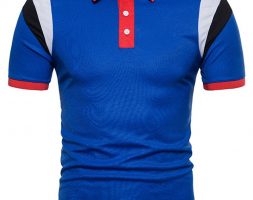 Ericdress Lapel Button Pullover Loose Short Sleeve Mens Tee Shirt
