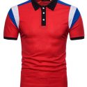 Ericdress Lapel Button Pullover Loose Short Sleeve Mens Tee Shirt