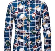 Ericdress Lapel Cartoon Casual Slim Christmas Men’s Shirt