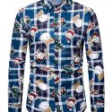 Ericdress Lapel Cartoon Casual Slim Christmas Men’s Shirt