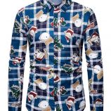 Ericdress Lapel Cartoon Casual Slim Christmas Men’s Shirt