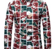 Ericdress Lapel Cartoon Casual Slim Christmas Men’s Shirt