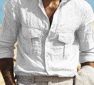 Ericdress Lapel Casual Plain Spring Loose Men’s Shirt