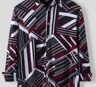 Ericdress Lapel Color Block Button Slim Single-Breasted Men’s Shirt