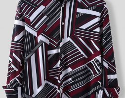 Ericdress Lapel Color Block Button Slim Single-Breasted Men’s Shirt