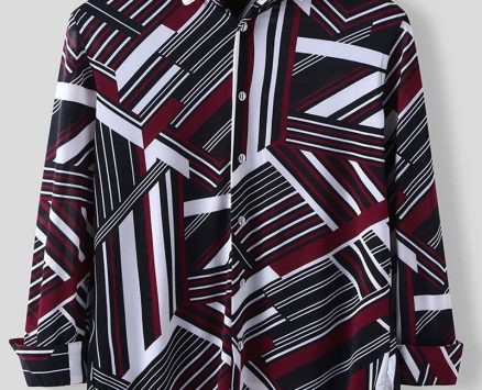 Ericdress Lapel Color Block Button Slim Single-Breasted Men’s Shirt