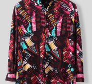 Ericdress Lapel Color Block Button Slim Single-Breasted Men’s Shirt