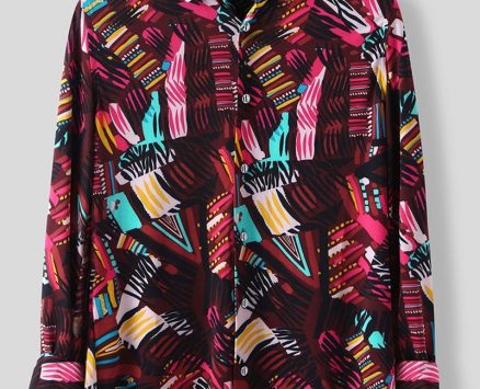 Ericdress Lapel Color Block Button Slim Single-Breasted Men’s Shirt