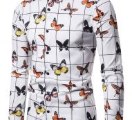 Ericdress Lapel Color Block Casual Slim Single-Breasted Men’s Shirt