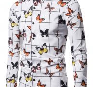 Ericdress Lapel Color Block Casual Slim Single-Breasted Men’s Shirt