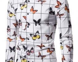 Ericdress Lapel Color Block Casual Slim Single-Breasted Men’s Shirt