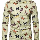 Ericdress Lapel Color Block Casual Slim Single-Breasted Men’s Shirt