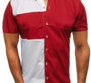 Ericdress Lapel Color Block Casual Slim Triple-Breasted Men’s Shirt